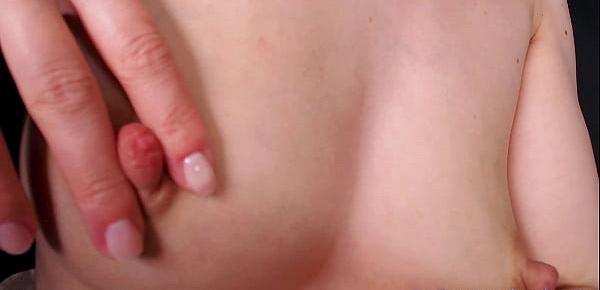  Milky nipples close up